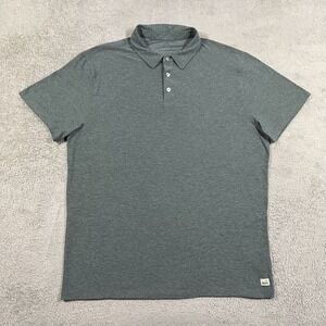 Vuori Strato Tech Polo Shirt Mens Large Performance Stretch Gray V188